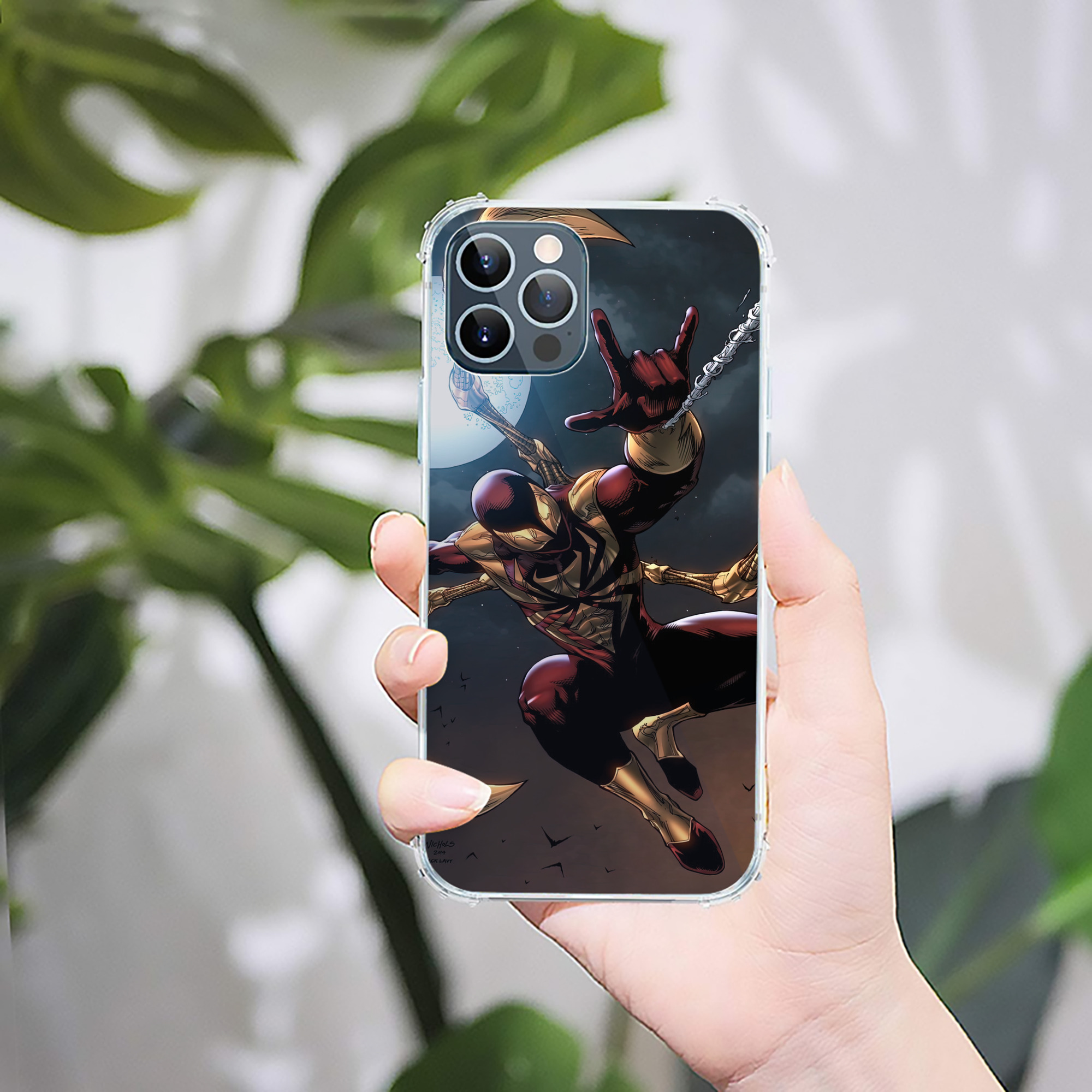 （画像用） Spider Man スパイダーマン 【iPhone 12シリーズ対応】透明スマホケース（クリアソフトケース）